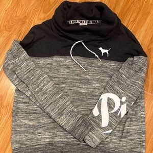 PINK Victoria's Secret Men's Black and Gray Turtleneck Sweater